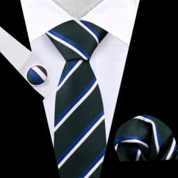 Business Tie For Men Set Necktie Cufflink Classic Handkerchief Suit For Wedding High Quality Stripe Tie Set Formal Gravata Gift