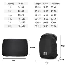 KoKossi 25-60L Backpack Rain Cover Outdoor Mountaineering Cycling Hiking Backpack Waterproof Cover Backpack Dust Cover Woman Men