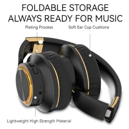 Wireless Bluetooth Over Ear Headphones Foldable Stereo with 40mm Driver for HiFi Sound Quality and Heavy Bass Built in Microphone Ideal for Gaming PC and Phone Long Battery Life Stable Wireless Connection