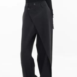 Matakawa Irregular Solid Women Pants Spring Autumn Loose Streetwear Pantalones De Mujer Fashion Patchwork Wide Leg Trousers