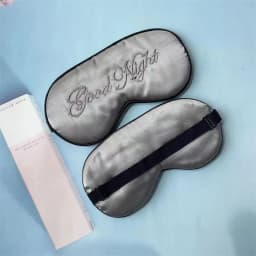 Embroidered Silk Sleep Mask Silk Eye Mask Soft Blackout Blindfold With Adjustable Strap Sleeping Eye Cover Mask For Travel