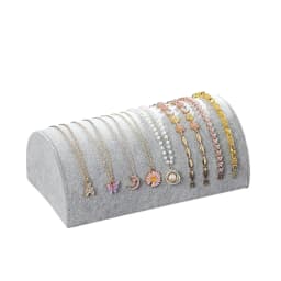 1 Piece, Flannel Half-Round Pillow Necklace Display Stand for Necklace and Bracelet Display and Storage