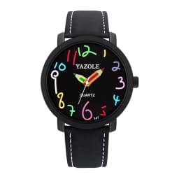 YAZOLE Children's Watch Creactive Pencil Pointer Quartz Watch Leather Belt Fashion Sport Watch for Kids Boys Girls Montre Enfant