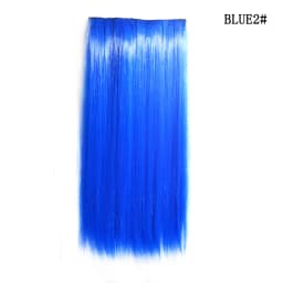 24 Inch Synthetic One Piece 5 Clips In Hair Extensions Long Straight High Temperature Fiber Colorful Hairpiece for Women