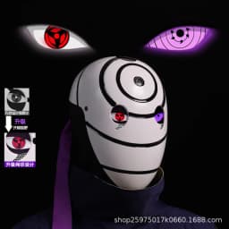 Naruto Anime Helmet mask eyes shining Cosplay Uchiha Obito Shine Mask Akatsuki Sharingan Cartoon Shine Highly Imitative toy Mask