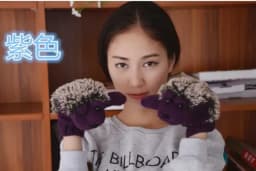 Women's Winter Gloves Without Fingers Knitting Wool Warm Mittens Fingerless Cartoon Hedgehog Gloves Birthday Present