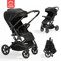 Hibobi Cirro / Aurora Baby Stroller, Foldable Compact Stroller with Large Canopy, 7.9kg/9.5kg One-Hand Easy Fold