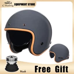 Jet Helmet DOT Open Face Helmet for Men Women Retro 3/4 Motorcycle Helmets Vintage Cafe Racer Half Face Helmet Capacete De Moto