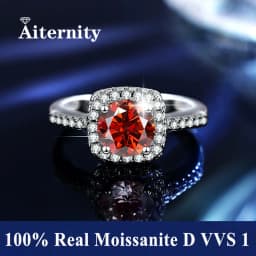 100% Real Moissanite Ring Adjustable Size S925 Sliver D VVS1 Pass Diamond Tester Pen GRA Certificate 18K Plating Rings for Women