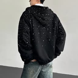 IEFB Niche Design Men's Sweaters Hooded Diamonds Patchwork Faux Fur Patchwork Zipper Solod Color Loose Male Hoodies Chic 9X1784