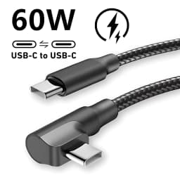 60W Elbow USB C Type C Fast Charging Cable for iPhone 17 16 15 Pro Max Samsung S25 S24 Xiaomi Redmi POCO OnePlus Oppo Vivo