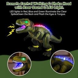 Joyfy Remote Control Walking Dinosaur Big T rex Dinosaur Robot Toy with Light Sound Electric Animal for Kids Best Birthday Gift