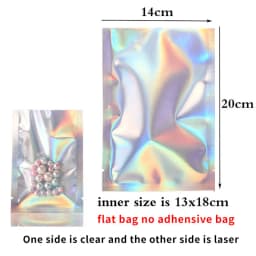 25pcs Holographic Rainbow Flat Foil Mailing Envelope Large Laser Self Adhesive Shipping Bags for Courier Storage Gift Package