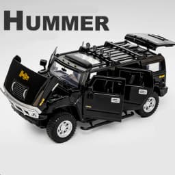 1/24 HUMMER H2 Alloy Car Model Diecasts & Toy Metal Off-road Vehicles Car Model Simulation Sound and Light Collection Kids Gifts