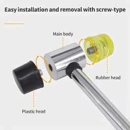 PHYHOO Dual Head Jewelry Mallet Soft Rubber Plastic Hammer for Ring Sizing Leather Craft Woodworking and Flooring Tools