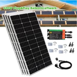 800W Glass Solar Panel Photovoltaic Panel Solar System Balcony Home for Socket 220v 230v Micro Inverter On Grid Solar PV System