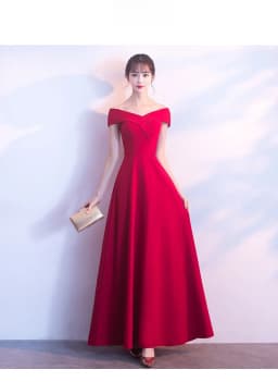 Ele Long One-oulder Wedding Dr for Bridal Banquet Evening Gown Floor-Length Dr Zipper Sle Cotton Fabric