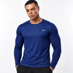 Men's Ice Silk Long Sleeve T-Shirt Quick Dry Breathable Lightweight Cooling Gym Running Fitness Outdoor Casual Sports Top