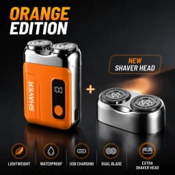 Portable Electric Shaver,Beard,For Men Pocket Razor Usb-C Rechargeable Waterproof Dual Blade Mini Beard Shaver