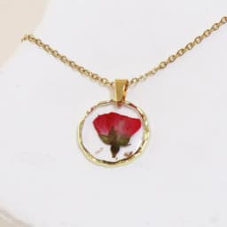 Pressed Flower Charm Necklace Handmaking Epoxy Resin Dried Flower Series Necklaces Natural Flowers Pendant Custom Chain Necklace