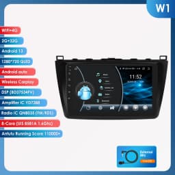 Hizpo 2Din 9inch Android Auto Car Radio for Mazda 6 2007 - 2012 CarPlay Screen GPS Navigation 4G BT WiFi SWC DSP RDS 360° Cam