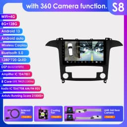 Hizpo 9" 2 Din Android Auto Radio for Ford S-Max S Max 2007 - 2015 Auto AC CarPlay 4G Car Multimedia GPS 2 Din Autoradio 6115 RDS