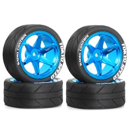RED SPIDER 65mm Wheel Tyres Tires 12mm Hex Blue Rim Durable Rubber for 1/10 1/12 1/14 RC Car Racing Competitable Wltoys 144001