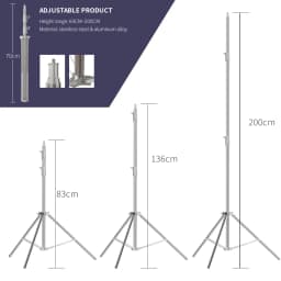 200/280cm Super Stable Tripod Metal Light Stand l Air Pressure Bearing 15kg For Ring Light Live Youtube and Photography Softbox