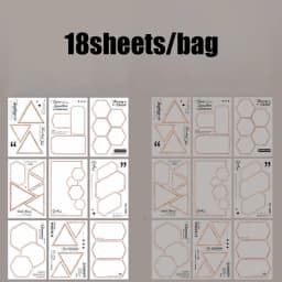 Mr. Paper 18pcs/bag Basic Border Theme Dual-Material Die-Cut Stickers Handbook Materials DIY Scrapbook Journal Frame Photo Album