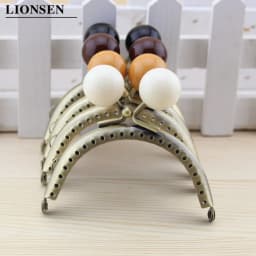 8.5cm Big beads Antique Bronze metal Purse Frame Handle for Clutch Bag Handbag Accessories Making Kiss Clasp Lock