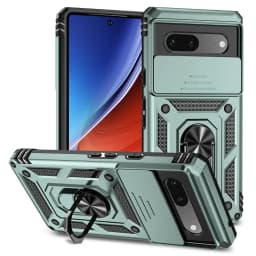 Shockproof Hybrid Dual Layer Magnetic Metal Ring stand Case For Google Pixel 9 8 7 Pro 6 6A 7A Slide Camera Lens Protetion Cover