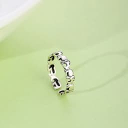 Buyee 925 Sterling Silver Female Ring Elegant Elephant Open Ring for Women Fashion Ethnic Small Fine Jewelry Circle Gift