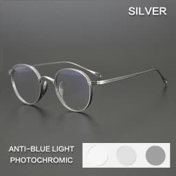 Vintage Pure Titanium Reading Glasses Men Ultra Light Anti Blue Light Prescription Glasses Frames Women Myopia Hyperopia Eyewear