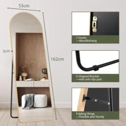 Full Body Mirror Standing Mirror, Full Length Mirror, 162 x 50cm, Large Floor Mirror with Stand for Leaning or Hanging Bedroom
