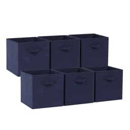 BonChoice Foldable Storage Cubes 30x30x30cm with Handle Pack of 6, Fabric Open Storage Bins Wardrobe Organization
