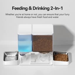 ROJECO 8.5L Automatic Pet Feeder Water Fountain WIFI APP Remote Control Smart Dog 5L Food Dispenser 3.5L Gravity Water Drinker 