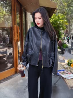 April 9th plus Size Women's Jacket Coat Large Zipper Leather Style Autumn Winter Fashion Korean Version Long Sleeve Coat