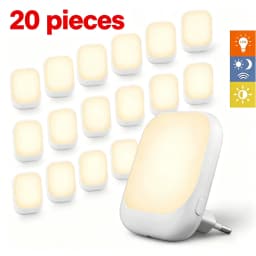 EU Plug LED Sensor Night Light Smart Dusk‑to‑Dawn Warm Light for Room Corridor Bathroom Home Decor