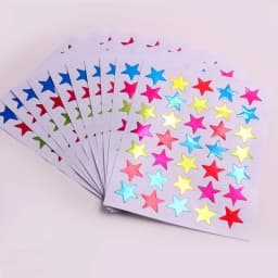 10 sheets Stationery Stickers Golden Silvery Star DIY Journal Notebook Decor Student Award School Supplies