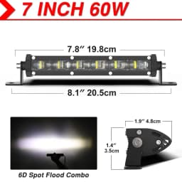NAOEVO 4x4 Off road Led Light Bar Super Slim 120W 12V 24V 7 12 inch Driving Fog LED Work Lamp For Auto ATV SUV Tractor Boat Jeep