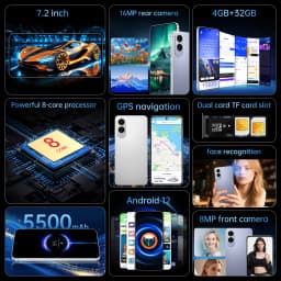 [World First] IVMI S26 Ultra Smartphone 4GB+32GB ROM 7.2-inch HD+Screen Android12.0 8+16MP 5500mAh Mobile Phones