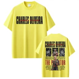 Limited Do Bronx Charles Oliveira Retro Graphic T Shirt Men's Clothing 100% Cotton Oversized T Shirts Fashion Trend Cool T-shirt