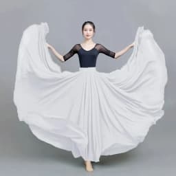 720 Degree Large Swing Dance Skirts Double-layer Chiffon Skirt Spring Summer Autumn High Waist Ethnic Style High-grade Skirts