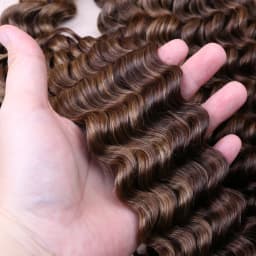4 27 Highlight Deep Wave Feather Crochet 100% Human Hair Pre Looped Invisible Miracle Knots Hair Feathered Crochet Human Hair Boho Braids Deep Curly Vietnamese Highlights Colored Bundles Remy Human Hair Weave Bundles