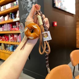 Creative Bowknot Woven Rope Keychain Chocolate Bagel Bread Keychain Polyester Anti-lost Bag Decoration Woven