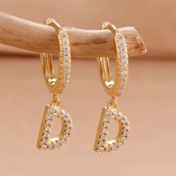 Nidin Hot Sale Initial A-Z Letters Mini Small Hoop Earrings Gold Color Zircon Jewelry Alphabet Fashion Christmas New Year Gift