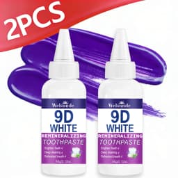 2PCS Whitening Toothpaste for Deep Cleaning & Brighter Smile, Purple Remineralizing Hydroxyapatite Toothpaste, European Formula with Minty Fresh Breath, Gentle on Gums, Travel-Size 60g*2, Ideal Oral Hygiene Gift for Women & Men, Local Warehouses