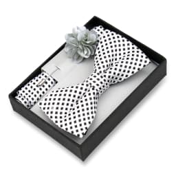 Classic High Quality Bow Tie Set Box Gift For Men Fashion Elegant Bowtie Handchief And Brooch Set Wedding Business Accessories
