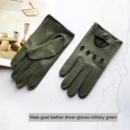 Motorcycle Riding Deerskin Gloves Men's Single-Layer Thin Fashion Hollow New Spring and Autumn Car Driving Driver Leather Gloves