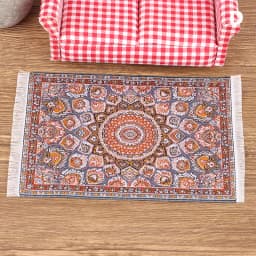 1Pc 1:12 Dollhouse Miniature Floor Rug Mat Turkish Woven Cover Carpet Model Bedroom Living Room Decor Toy Doll House Accessories